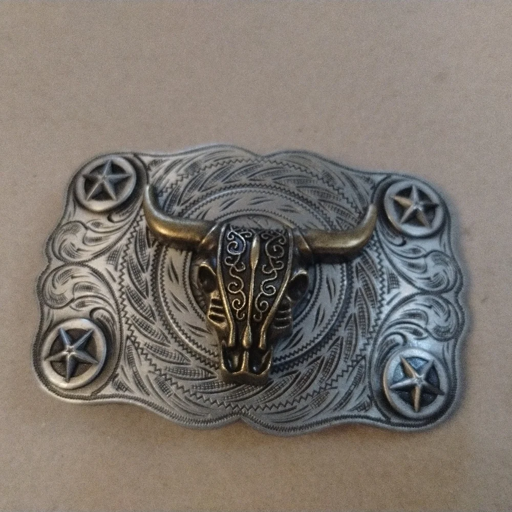 New Men's Western Bull Belt Buckle